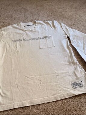 White Mountaineering Off-White Long-Sleeve Pocket Tee with Logo